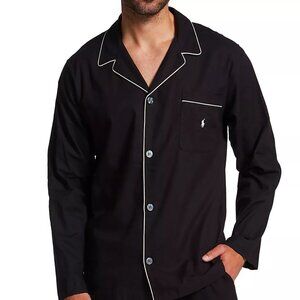 NEW Polo Ralph Lauren Men’s Long Sleeve Pajama Button Shirt Black, Size XL